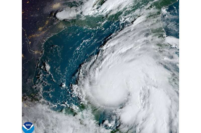 This image from the National Oceanic and Atmospheric Administration shows Tropical Storm Helene on September 25, 2024, as it move away from Mexico and bears down on the US state of Florida, where it is forecast to hit as a powerful hurricane